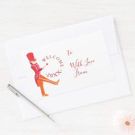 Modern Funny kerstrecker Drummer Rechthoekige Sticker