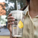 Modern Funny Lemon Yellow Quote Acryl Drinkbeker<br><div class="desc">Modern Funny Lemon Yellow Quote</div>