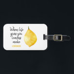 Modern Funny Lemon Yellow Quote Bagagelabel<br><div class="desc">Modern Funny Lemon Yellow Quote</div>