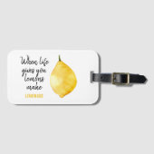 Modern Funny Lemon Yellow Quote Bagagelabel (Voorkant (horizontaal))