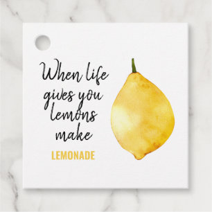 Modern Funny Lemon Yellow Quote Bedankjes Labels