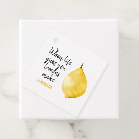 Modern Funny Lemon Yellow Quote Bedankjes Labels (In situ)