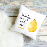 Modern Funny Lemon Yellow Quote Buitenkussen<br><div class="desc">Modern Funny Lemon Yellow Quote</div>