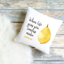 Modern Funny Lemon Yellow Quote Buitenkussen