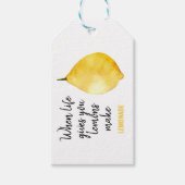 Modern Funny Lemon Yellow Quote Cadeaulabel (Voorkant)