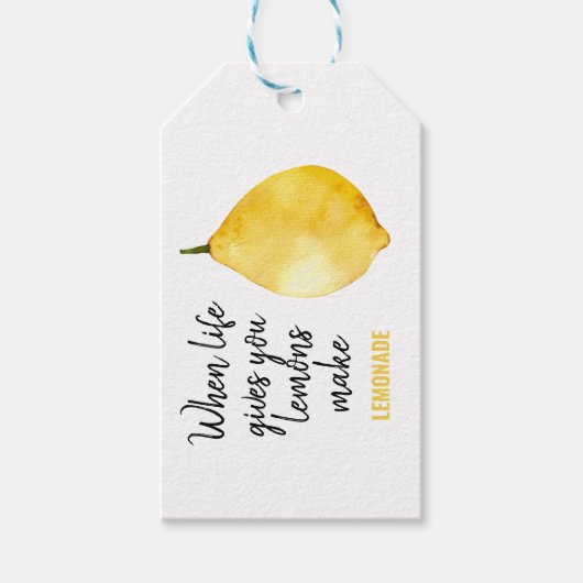 Modern Funny Lemon Yellow Quote Cadeaulabel (Voorkant)