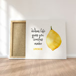 Modern Funny Lemon Yellow Quote Canvas Afdruk<br><div class="desc">Modern Funny Lemon Yellow Quote</div>