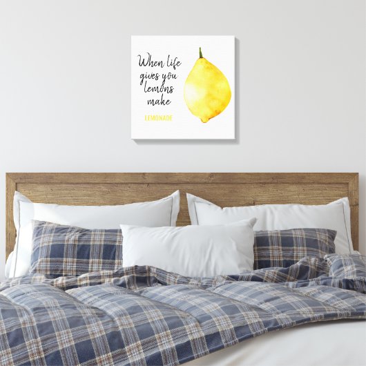 Modern Funny Lemon Yellow Quote Canvas Afdruk (Insitu (Slaapkamer))