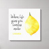 Modern Funny Lemon Yellow Quote Canvas Afdruk (Voorkant)