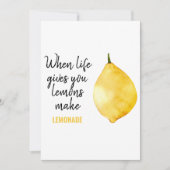 Modern Funny Lemon Yellow Quote Feestdagenkaart (Voorkant)