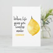 Modern Funny Lemon Yellow Quote Feestdagenkaart (Staand voorkant)