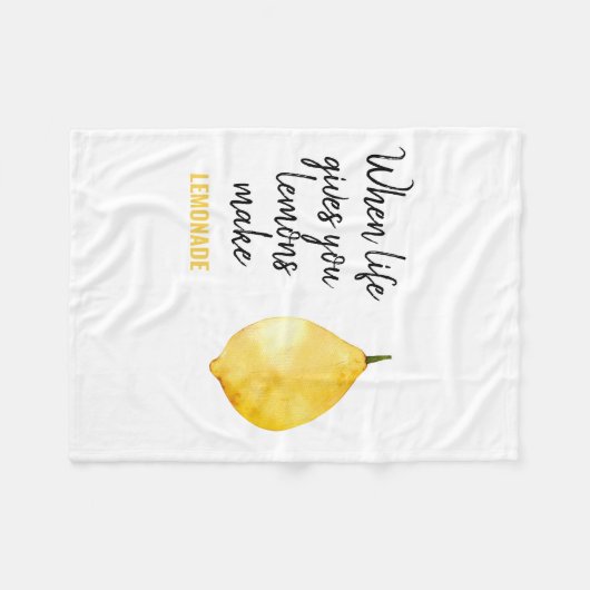 Modern Funny Lemon Yellow Quote Fleece Deken (Voorkant (Horizontaal))