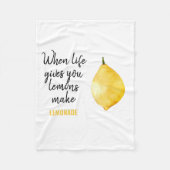 Modern Funny Lemon Yellow Quote Fleece Deken (Voorkant)