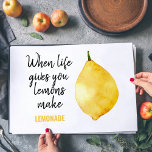 Modern Funny Lemon Yellow Quote Gelamineerde Placemat<br><div class="desc">Modern Funny Lemon Yellow Quote</div>