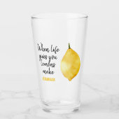 Modern Funny Lemon Yellow Quote Glas (Voorkant)