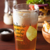 Modern Funny Lemon Yellow Quote Glas