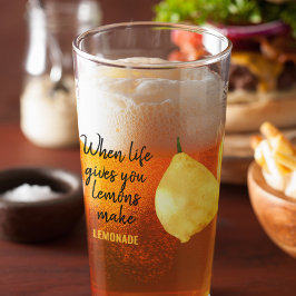 Modern Funny Lemon Yellow Quote Glas