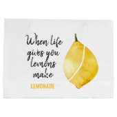 Modern Funny Lemon Yellow Quote Groot Cadeauzakje (Achterkant)