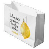 Modern Funny Lemon Yellow Quote Groot Cadeauzakje (Voorkant Gekanteld)