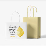 Modern Funny Lemon Yellow Quote Groot Cadeauzakje<br><div class="desc">Modern Funny Lemon Yellow Quote</div>