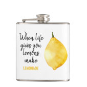Modern Funny Lemon Yellow Quote Heupfles (Voorkant)