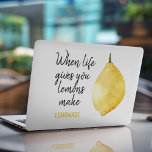 Modern Funny Lemon Yellow Quote HP Laptopsticker<br><div class="desc">Modern Funny Lemon Yellow Quote</div>