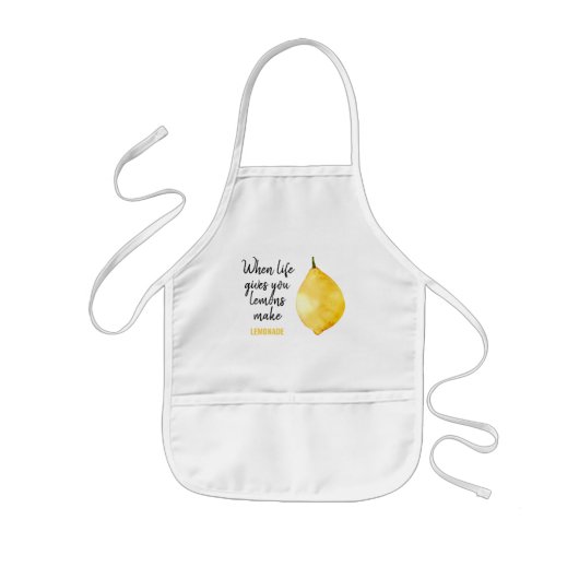 Modern Funny Lemon Yellow Quote Kinder Schort (Voorkant)