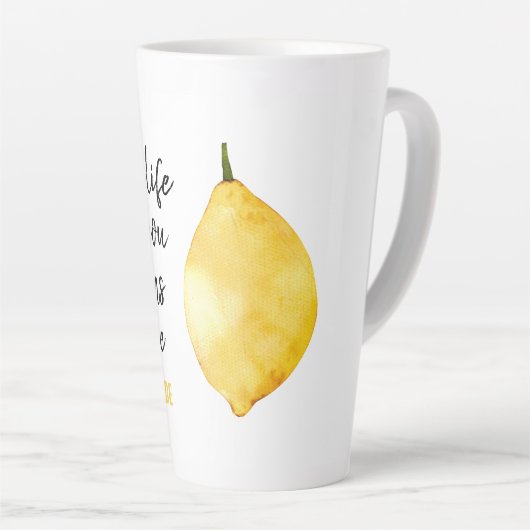 Modern Funny Lemon Yellow Quote Latte Mok (Rechterhoek)