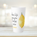 Modern Funny Lemon Yellow Quote Latte Mok<br><div class="desc">Modern Funny Lemon Yellow Quote</div>