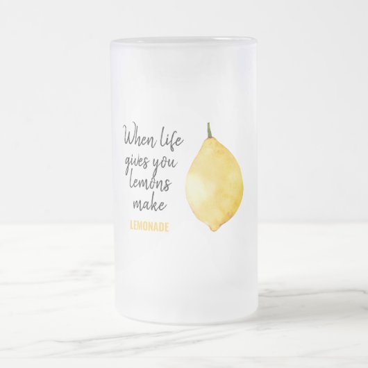 Modern Funny Lemon Yellow Quote Matglas Bierpul (Center)
