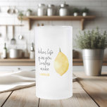 Modern Funny Lemon Yellow Quote Matglas Bierpul<br><div class="desc">Modern Funny Lemon Yellow Quote</div>