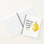 Modern Funny Lemon Yellow Quote Notitieboek (Binnen)