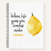 Modern Funny Lemon Yellow Quote Notitieboek (Voorkant)