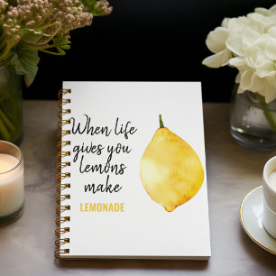 Modern Funny Lemon Yellow Quote Notitieboek