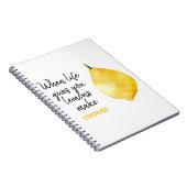 Modern Funny Lemon Yellow Quote Notitieboek (Rechterzijde)