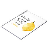 Modern Funny Lemon Yellow Quote Notitieboek (Linkerzijde)