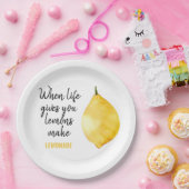 Modern Funny Lemon Yellow Quote Papieren Bordje (Feest)
