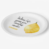 Modern Funny Lemon Yellow Quote Papieren Bordje (Gekanteld)