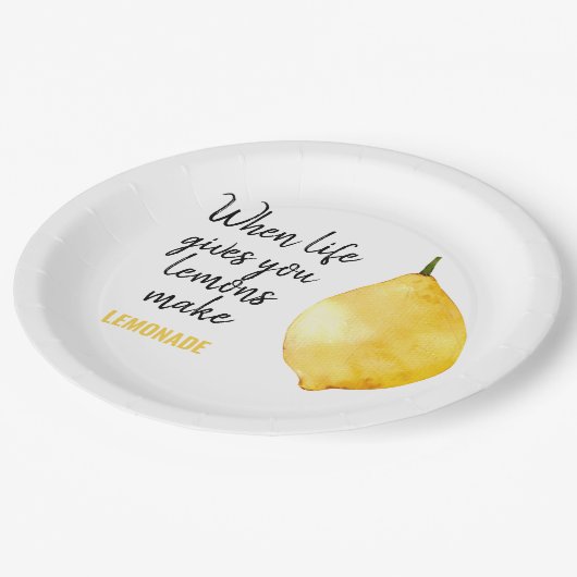 Modern Funny Lemon Yellow Quote Papieren Bordje (Gekanteld)