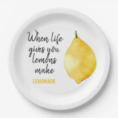 Modern Funny Lemon Yellow Quote Papieren Bordje (Voorkant)