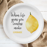 Modern Funny Lemon Yellow Quote Papieren Bordje<br><div class="desc">Modern Funny Lemon Yellow Quote</div>