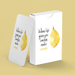 Modern Funny Lemon Yellow Quote Pokerkaarten<br><div class="desc">Modern Funny Lemon Yellow Quote</div>