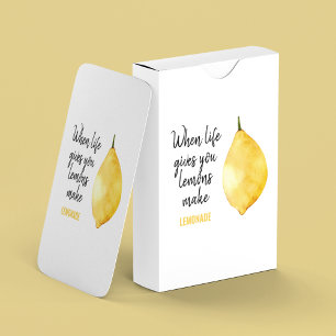 Modern Funny Lemon Yellow Quote Pokerkaarten
