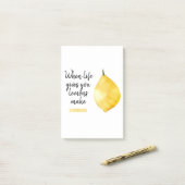 Modern Funny Lemon Yellow Quote Post-it® Notes (Op bureau)