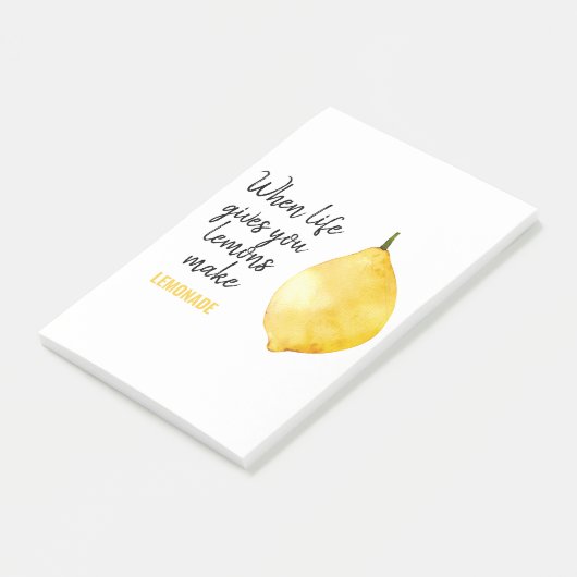 Modern Funny Lemon Yellow Quote Post-it® Notes (Schuin)