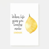Modern Funny Lemon Yellow Quote Post-it® Notes (Voorkant)