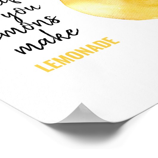 Modern Funny Lemon Yellow Quote Poster (Hoek)