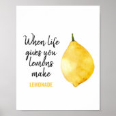 Modern Funny Lemon Yellow Quote Poster (Voorkant)
