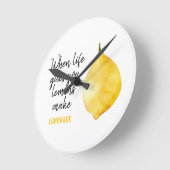 Modern Funny Lemon Yellow Quote Ronde Klok (Hoek)