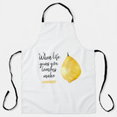 Modern Funny Lemon Yellow Quote Schort (Voorkant)